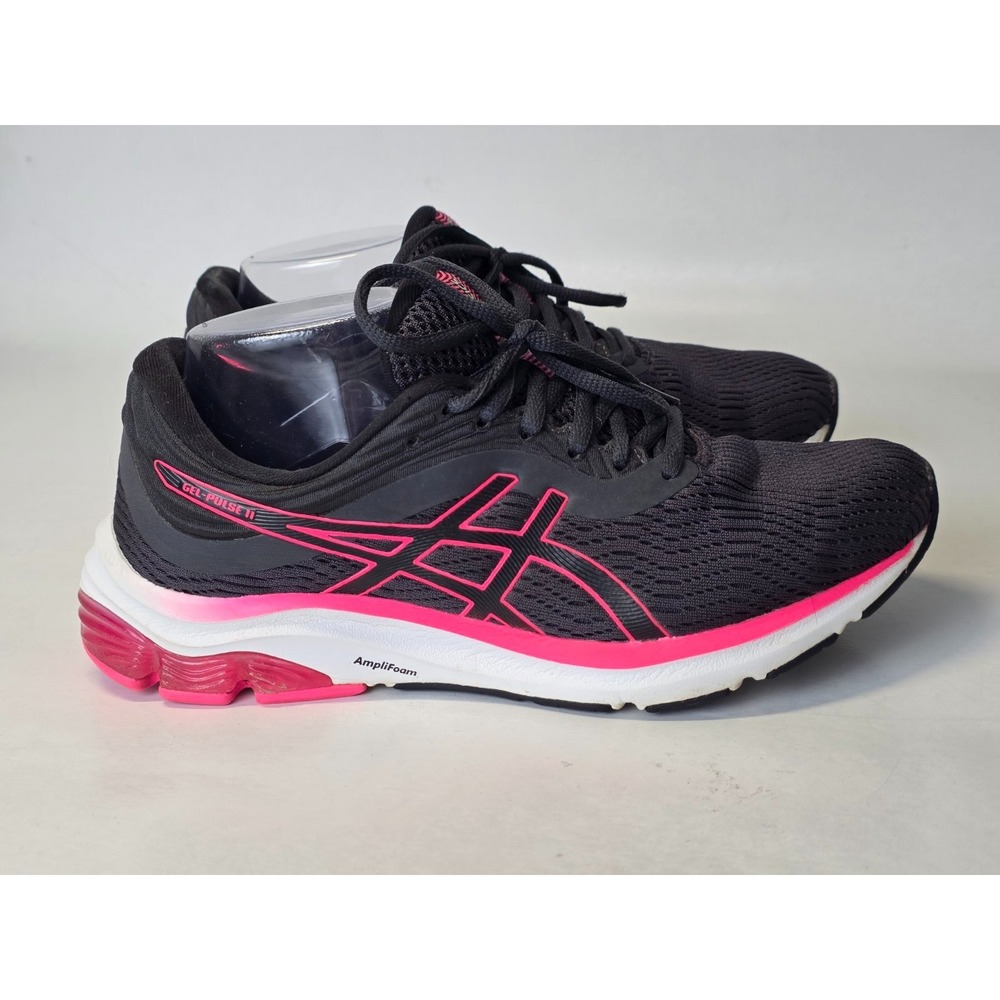 Asics Women's Black and Hot Pink Running Shoes